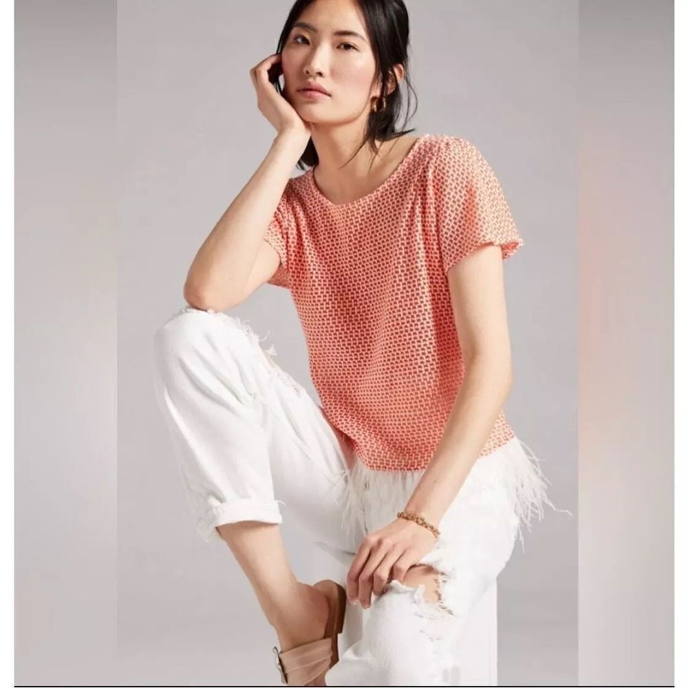 Anthropologie Eva Franco Feathered Top NWT - Picture 3 of 11